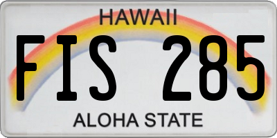 HI license plate FIS285