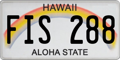 HI license plate FIS288