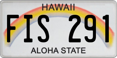 HI license plate FIS291