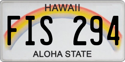 HI license plate FIS294