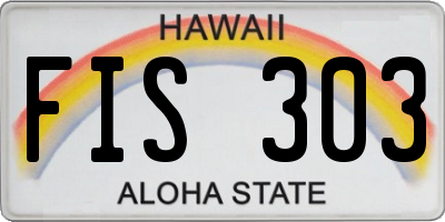 HI license plate FIS303