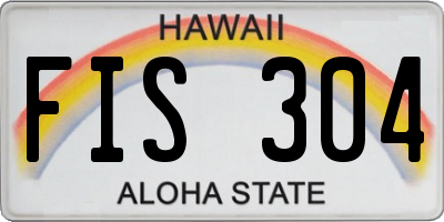 HI license plate FIS304