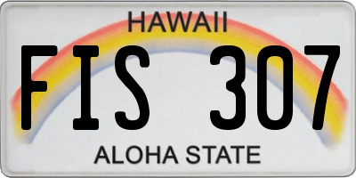 HI license plate FIS307