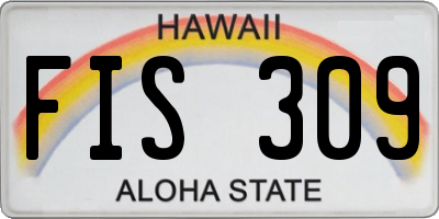 HI license plate FIS309