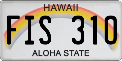 HI license plate FIS310