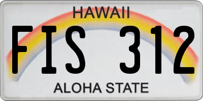 HI license plate FIS312