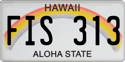 HI license plate FIS313