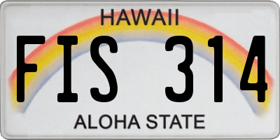 HI license plate FIS314