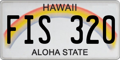 HI license plate FIS320