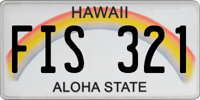 HI license plate FIS321