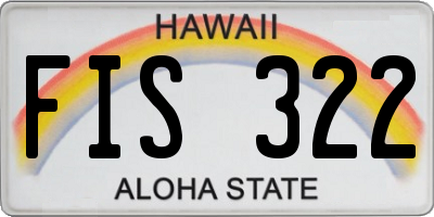 HI license plate FIS322