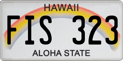 HI license plate FIS323