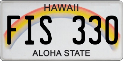 HI license plate FIS330