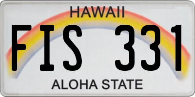 HI license plate FIS331