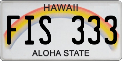 HI license plate FIS333