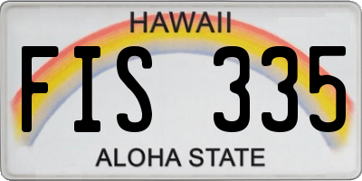 HI license plate FIS335