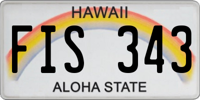 HI license plate FIS343