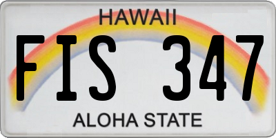 HI license plate FIS347