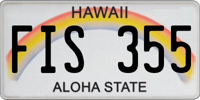 HI license plate FIS355