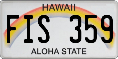 HI license plate FIS359