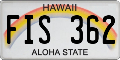 HI license plate FIS362