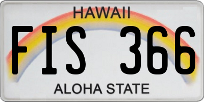 HI license plate FIS366