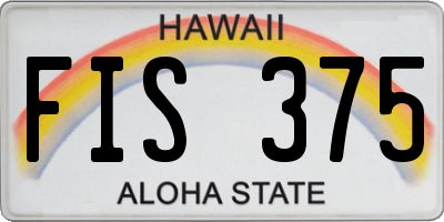 HI license plate FIS375