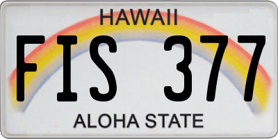HI license plate FIS377