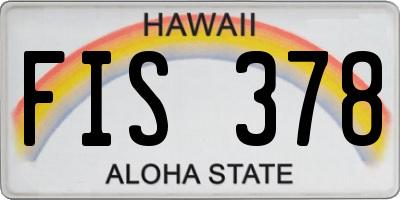 HI license plate FIS378
