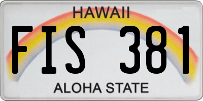 HI license plate FIS381