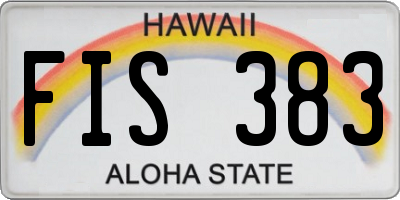 HI license plate FIS383