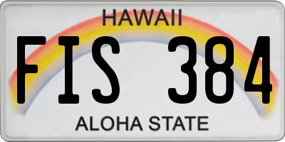 HI license plate FIS384