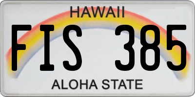 HI license plate FIS385