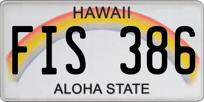 HI license plate FIS386