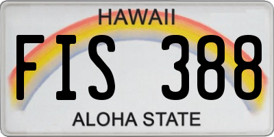 HI license plate FIS388