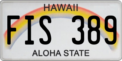 HI license plate FIS389