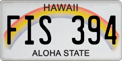 HI license plate FIS394