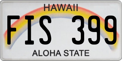 HI license plate FIS399