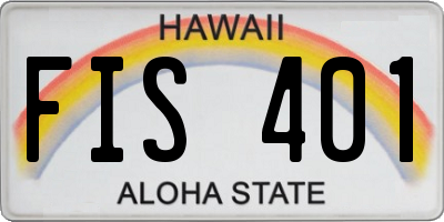 HI license plate FIS401