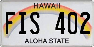 HI license plate FIS402
