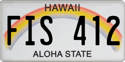 HI license plate FIS412