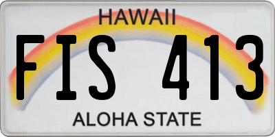 HI license plate FIS413