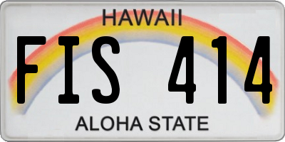 HI license plate FIS414