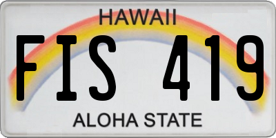 HI license plate FIS419