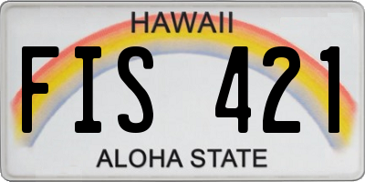 HI license plate FIS421
