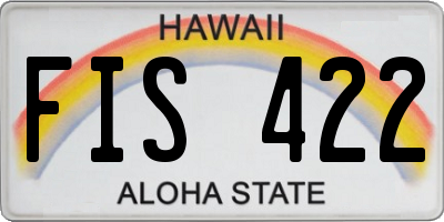 HI license plate FIS422