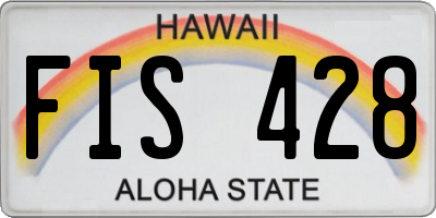 HI license plate FIS428