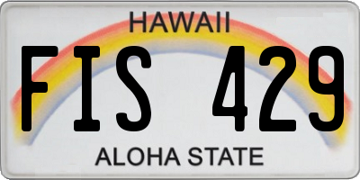 HI license plate FIS429