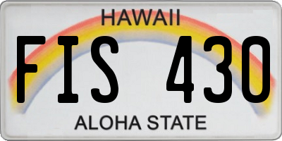 HI license plate FIS430
