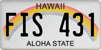 HI license plate FIS431
